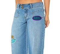 Von Dutch Women's Logo Patch Wide-Leg Jeans