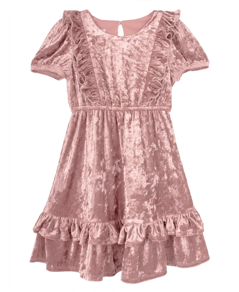 Rare Editions Little Girls Crushed Velvet Party Dress