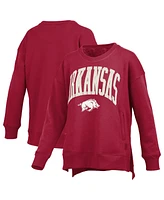 Pressbox Women's Cardinal Arkansas Razorbacks Pocketed Arch Pullover Sweatshirt