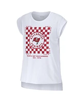 Wear by Erin Andrews Women's White Tampa Bay Buccaneers Checker Muscle Tank Top