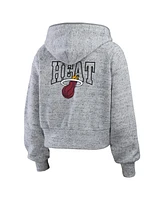 Wear by Erin Andrews Women's Heather Gray Miami Heat Speckled Radiator Full-Zip Hoodie