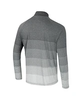 Colosseum Men's Gray UConn Huskies Ai Striped Mesh Quarter-Zip Raglan Windshirt