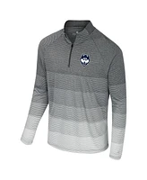 Colosseum Men's Gray UConn Huskies Ai Striped Mesh Quarter-Zip Raglan Windshirt