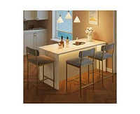 gaomon Bar Stools Set of 2, Kitchen Bar Stools with Footrest, 25.5 Inches Upholstered Bar Chairs with Back, 2 Counter Height Barstools for Counter Bar