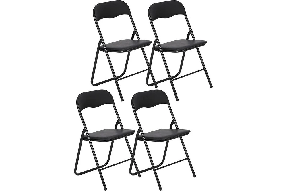 gaomon Folding Chairs Pack with Cushion, Outdoor and Indoor Event Portable Folding Chairs with Non-Slip Feet Pads, Stackable Chairs for Meeting