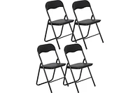 gaomon Folding Chairs Pack with Cushion, Outdoor and Indoor Event Portable Folding Chairs with Non-Slip Feet Pads, Stackable Chairs for Meeting