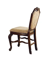 Streamdale Furniture Chateau De Ville Counter Height Chair (Set-2), Fabric & Espresso