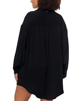 Raisins Curve Trendy Plus Seychelles Button-Up Cover-Up