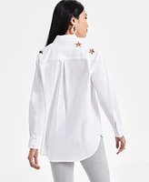 I.n.c. International Concepts Women's Embellished Star-Cutout Shirt, Exclusively at Macy's