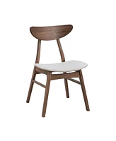 Wooden Dining Chairs Set of 2, Modern Soft Upholstered Kitchen Side Chairs,Wooden Frame Kitchen Chairs for Dining Room,Living Room,Restaurant,Walnut