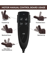 Chenille Dual Motor Infinite Position Up to 350 Lbs Power Lift Recliner Chair with Power-Remote