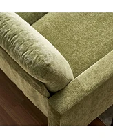 Modern Design Chenille 3 Seater L-Shape Sectional Sofa with Storage Chaise for Apartment, Studio, Office,Living Room,L shape-Green