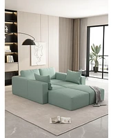 Streamdale Furniture Modular Sectional Sofa Sleeper Couch, Sectional Sofa with Chaise and Ottoman