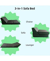 Streamdale Furniture Three in one folding sofa, convertible bed, easy to carry outdoors, suitable for living room, bedroom, lounge, outdoor (Dark Grey