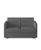 Streamdale Furniture Loveseats Sofa Bed with Pull-out Bed,Adjsutable Back and Two Arm Pocket-Dark grey(54.5"x33"x31.5")