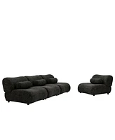 Modern Oversized Modular Sofa Set – Chenille Fabric Living Room Sofa with Cylindrical Pillows, Freely Arrangeable, Perfect for Home and Lounge