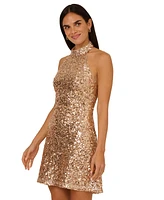 Adrianna by Papell Women's Sequin Halterneck Sheath Dress