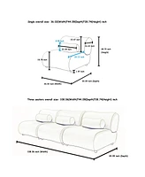 Elegant Green Chenille Fabric Sofa - 3-Piece Modular Sectional with Cozy Recline & Unique Design - Ideal for Modern Living Rooms