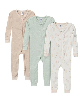 Baby Girls' Snug Fit Footless Pajamas, 3-Pack