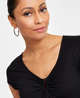 I.n.c. International Concepts Women's Hardware V-Neck Top, Exclusively at Macy's