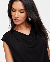 I.n.c. International Concepts Women's Cowlneck Extended-Shoulder Top, Exclusively at Macy's