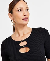 I.n.c. International Concepts Women's Double-Cutout Sweater, Exclusively at Macy's