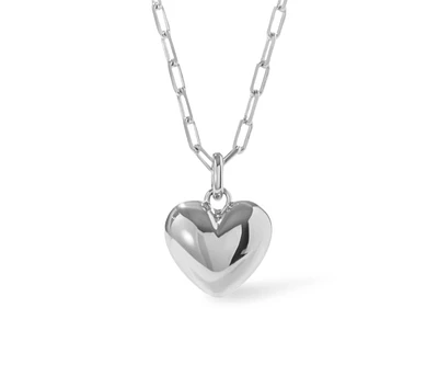 Ana Luisa - Puffed Heart Necklace - Lev Silver