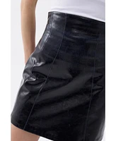 Nocturne Women's High Waist Faux Leather Mini Skirt