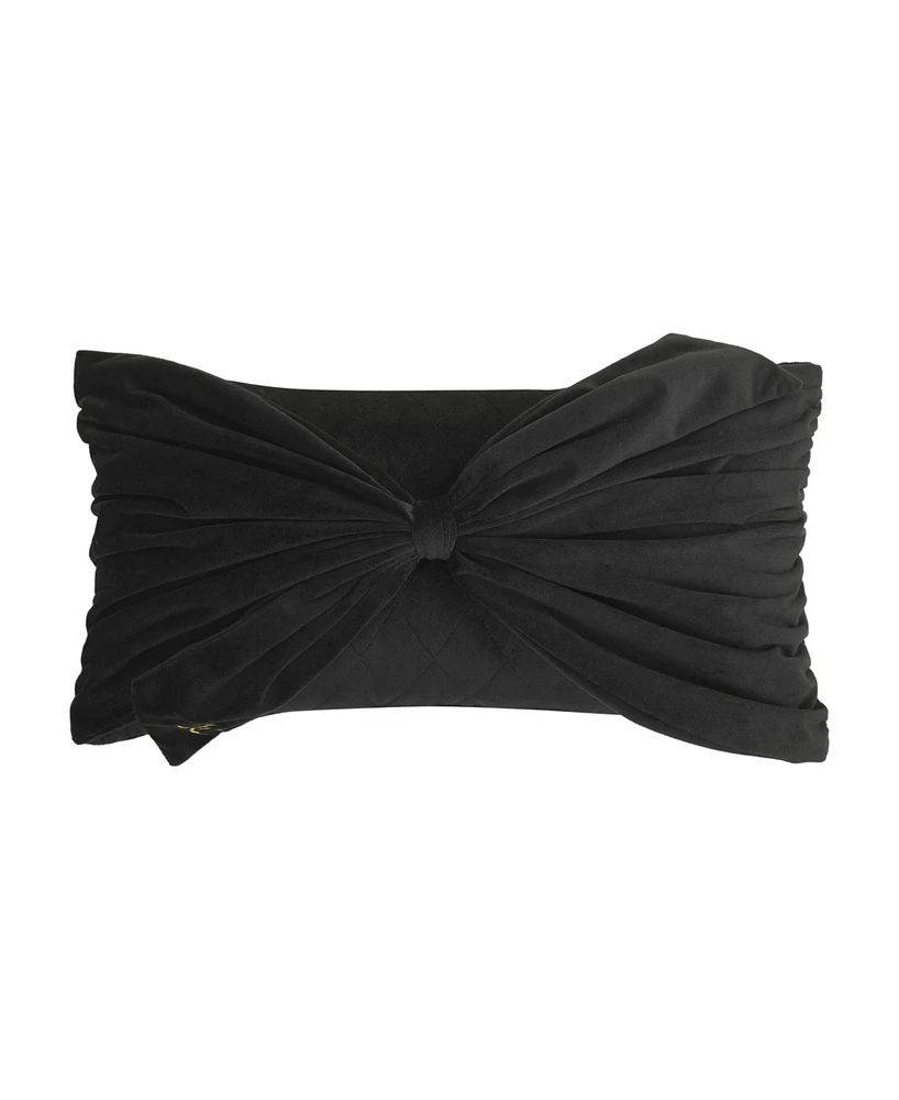 Juicy Couture Velvet Bow Decorative Pillow, 10" x 18"
