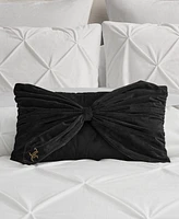 Juicy Couture Velvet Bow Decorative Pillow, 10" x 18"