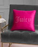 Juicy Couture Rhinestone Logo Pillow, 20" x