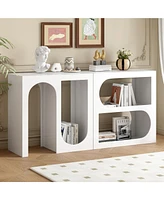 Streamdale Furniture Modular Entryway Console Table with Rectangular Exterior and Curved Interior Design for Customizable Arrangements,Suitable for St