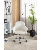 Boyel Living Velvet Accent Chair Modern Home Office Leisure with Adjustable Height and Casters