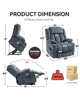 Boyel Living Up to 350 Lbs Power Lift Recliner Chair Heavy Duty Motion Mechanism with 8-Point Vibration Massage and Lumbar Heating