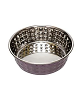 Country Living Set of 2 Hammered Stainless Steel Dog Bowls – Textured, Durable, Stylish & Functional