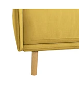 39" Modern Upholstered Accent Chair with Soft Cushions, Sleek Armrest Design and Sturdy Wooden Legs, Cozy Seating for Living Room, Bedroom, or Of