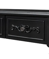 52''Modern and Contemporary Curved Console Table Sofa Table Entryway Table for Hallway Living Room with 4 Drawers and 1 Shelf