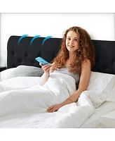 gaomon Twin Size Bed Frame with Curved Upholstered Headboard