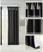 Madison Park Emilia Twist Tab Lined Window Curtain Panel, Single with Privacy Lining for Bedroom and Living Room, 84 inch length Curtai