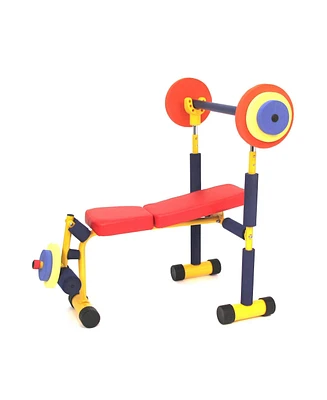 Fun & Fitness For Kids Children's Exercise Equipment Weight Lifting Bench Set