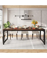 Tribesigns 71"x35.4" Dining Table, Industrial Kitchen Table for 6-8 Person, Rectangular Dinner Table for Dining Room Kitchen Living Room, with Heavy D