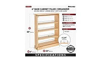 Rev-a-Shelf 6" Pullout Base Filler Cabinet Rack w/ Soft-close, 432-bfbbsc-6C