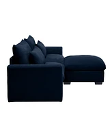 Streamdale Furniture Sectional Sofa Comfy Corduroy Couch for Living Room with Pillows and Round Armrests