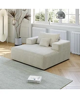 55-inch Chenille Sponge Sofa Lounge Chair,No Assembly Required,Fluffy Modern Sleeper Chair for Indoor Living Room Bedroom