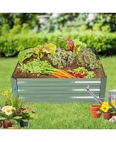 Slickblue Galvanized Metal Raised Garden Bed Kit, Anti-Rust Outdoor Planter Box for Vegetables and Flowers