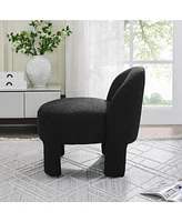 Hoop gauze lounge chair with soft cushion and backrest, need to be assembled, suitable for living room/bedroom/dining room