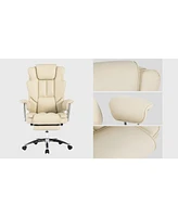 Streamdale Furniture Office Chair, Big and Tall Executive Office Chair with Footrest, Leather Computer Chair, Ergonomic Reclining Chair High Back, Lar