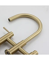 Mondawe 3-Hole Pull-Down Sprayer Kitchen Faucet with Side