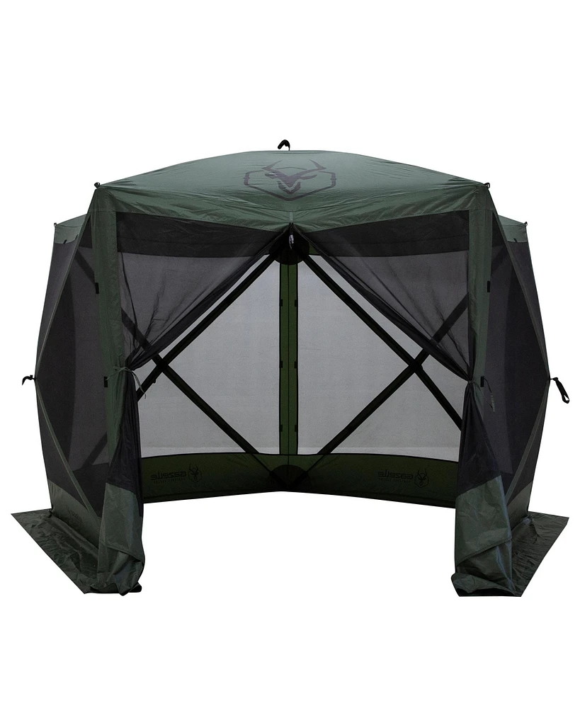 Gazelle GG501GR Pop Up Portable 4 Person Camping Gazebo Day Tent w/ Mesh Windows