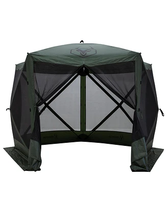 Gazelle GG501GR Pop Up Portable 4 Person Camping Gazebo Day Tent w/ Mesh Windows